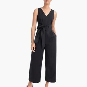 J. Crew Open Back Wrap Wide Leg Cropped Romper Sz 10